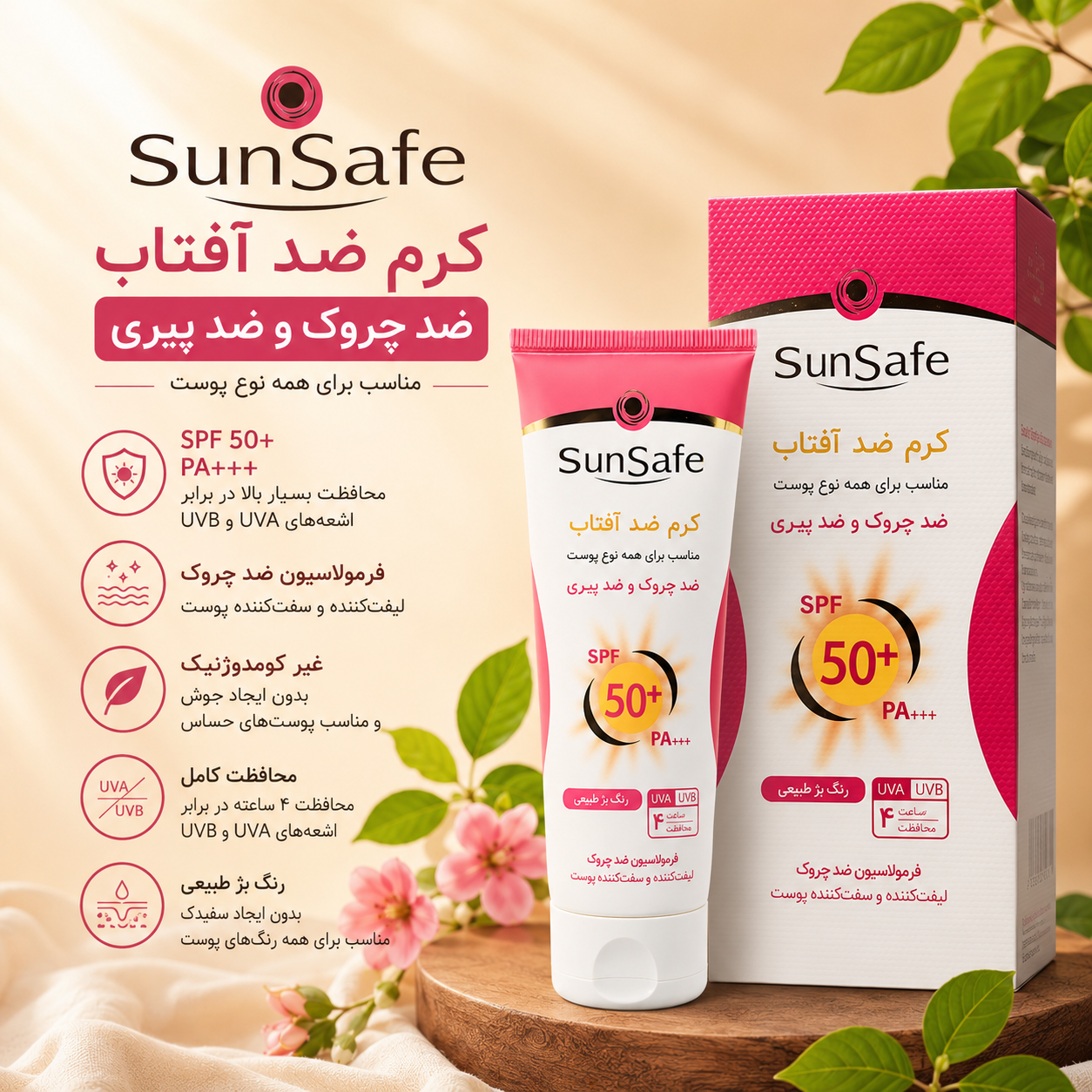 ضدافتاب سان سیف ضدچروک کرم پودری